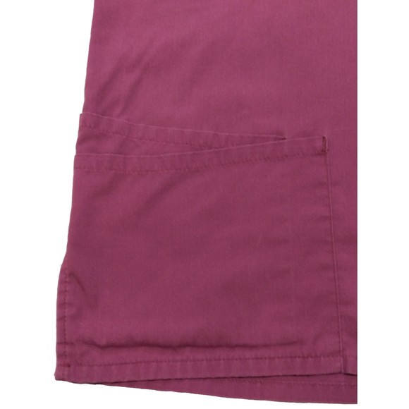 Lydia's Pro-Series Collection Scrub V-Neck Top Burgandy Size XL/2X - Picture 5 of 7